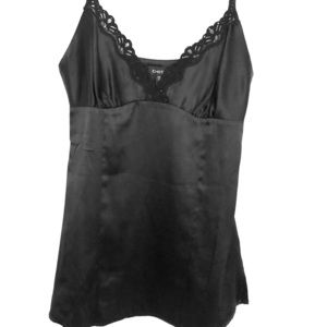 Black silk camisole with embellished detail